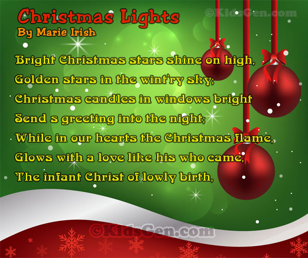 A short Christmas poem by Denise Burke