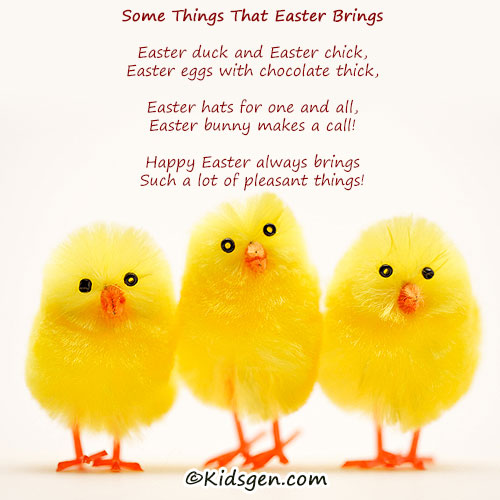 Poem of Easter duck and chick for kids