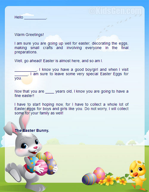 Personalized Bunny Letter for Kids