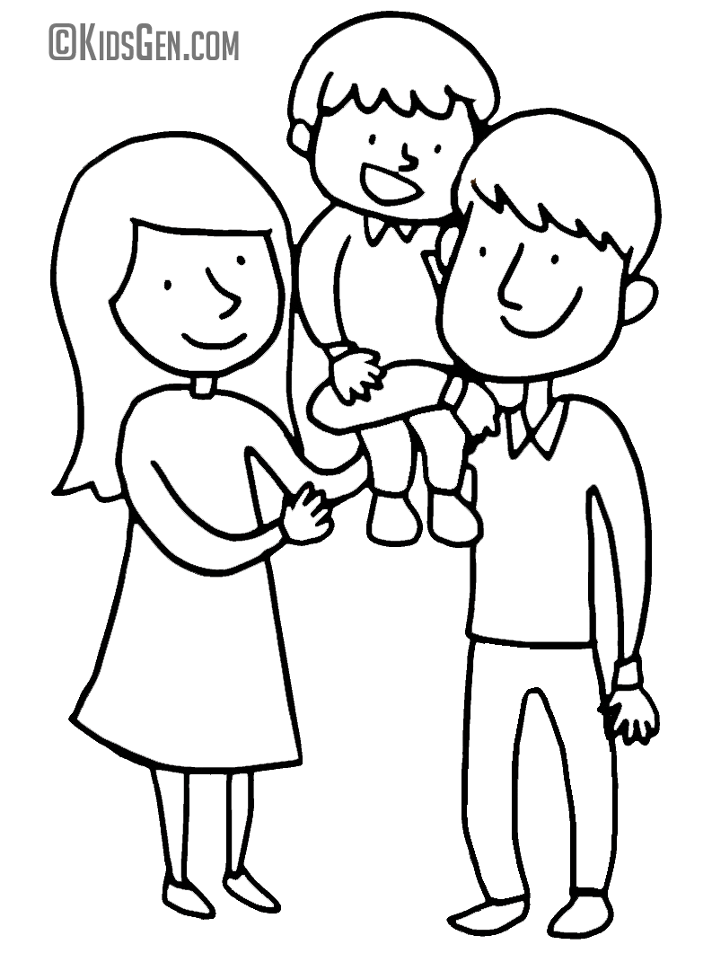 Happy Family Coloring Pages Kidsuki
