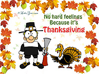 Pilgrim and Turkey greet Thanksgiving
