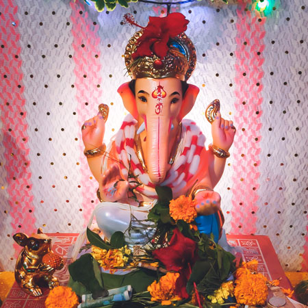 Lord Ganesha with His Mouse