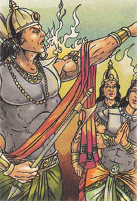 Indra cursing Agni and Vayu