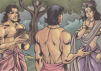 Lord Mercury brings water for Ajay's wife Malti