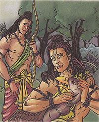 Dying Jatayu helps lord Rama