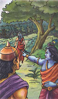Lord Krishna and her devoutee Kalindi