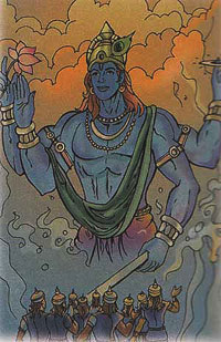 Krishna showing his cosmic form