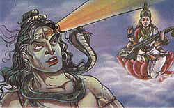 Lord Shiva opened his third eye