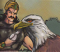 King Shibi Rana doing justice to dove and eagle
