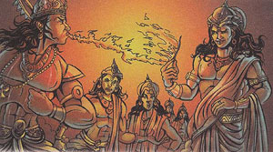 Yaksha teaching lessons to the proud gods