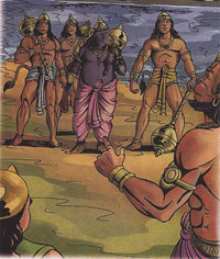 Sugreeva and other monkeys search for Sita
