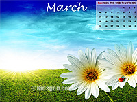 Calendar wallpapers for March 2012
