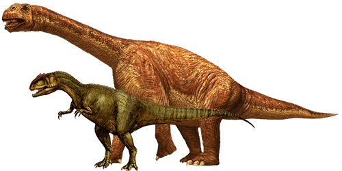 Camarasaurus and Allosaurus