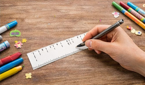 Custom Bookmark Rulers step 3: Outline the Scale