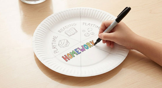 Home work helper wheel step 2: Label Each Section