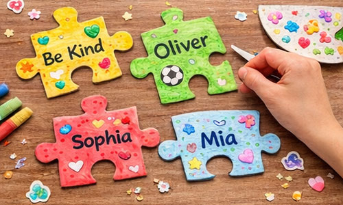 Puzzle Piece Friendship Frame step 3: Add Creative Elements