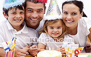 High Quality desktop illustration of family enjoyment on birthday