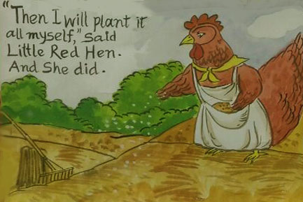 Little red hen plant the wheat all alone