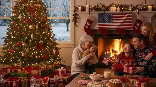 Cozy Family Christmas Celebration in the United States