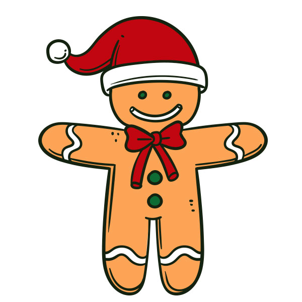 Christmas Gingerbread Man Image Coloring Page