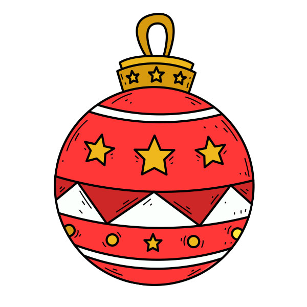 A festive Christmas ornament image, ideal for coloring