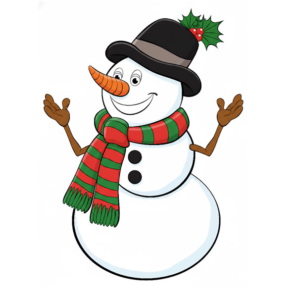 Christmas Snowman Image Coloring Page
