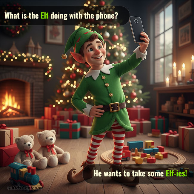 A Funny Christmas Joke About an Elf Taking a Selfie.