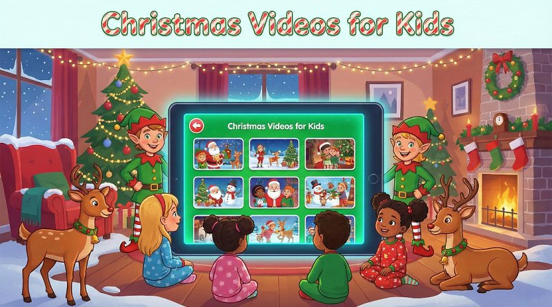 Christmas videos for kids including festive songs, animated stories, and fun holiday clips.