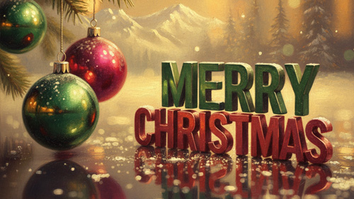 Elegant Merry Christmas holiday greeting design, perfect images for WhatsApp