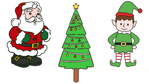 Printable Christmas images to color for kids