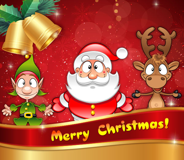Christmas Characters - Santa, Elf and Reindeer