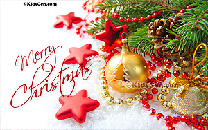 An exquisite desktop image of Christmas ornaments
