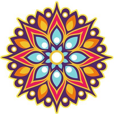 Colorful Diwali Rangoli circular mandala