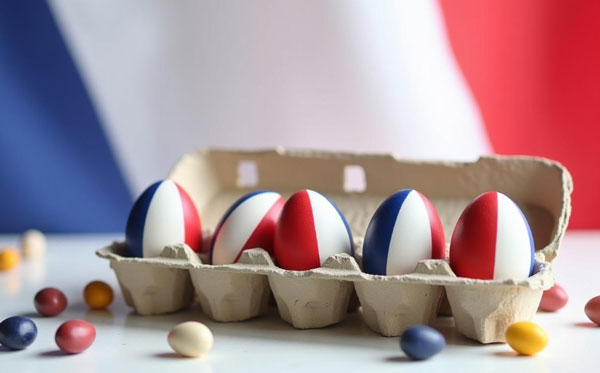 Colorful French Easter eggs symbolizing Easter celebrations in France