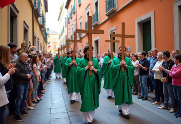 A procession during an Easter celebration in Italy