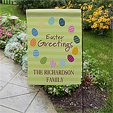 Easter Greetings Personalized Garden Flag