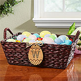 Easter Basket with Personalized Wood Egg