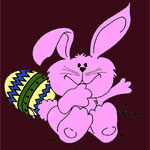 Images to color - Easter bunny in a funny mood