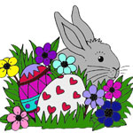 Easter Bunny and eggs for images to color