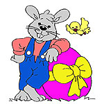 Picture to color - Easter Bunny and Chick