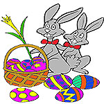 Coloring Image - Two Easter bunnies