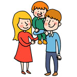 Pictures to color - Happy Family celebrating Father's Day