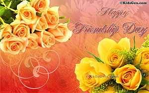 A wishful flowery desktop image based on friendship day