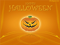 Jack-o-lantern greets halloween