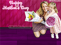 High Quality desktop illustration of daughter wishing her mother on Mother's Day.