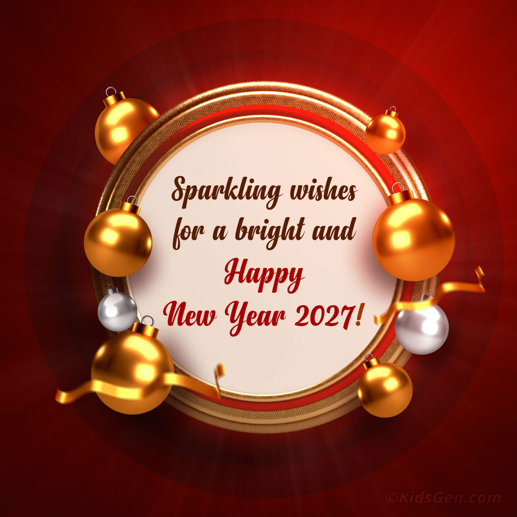 Elegant Happy New Year 2027 wishes image for WhatsApp