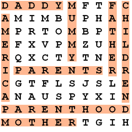 Word Search puzzle answers