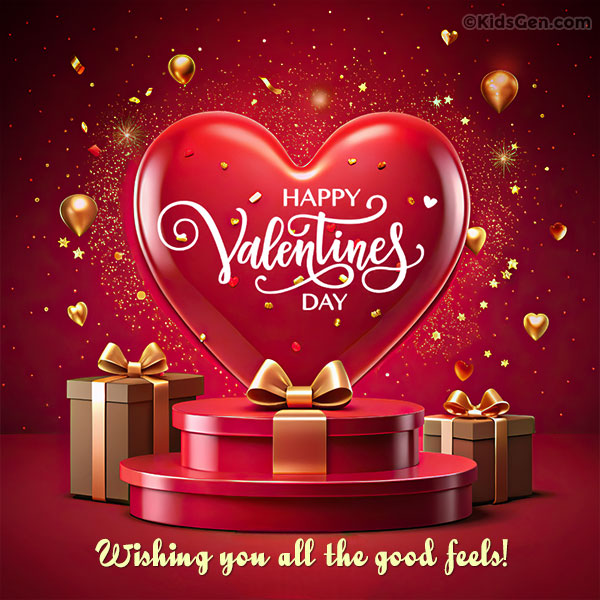 Happy Valentine's Day greeting card for kids and childrens