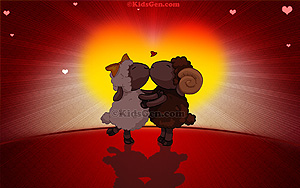 A beautiful romantic wallpaper of love for kids and people of all ages