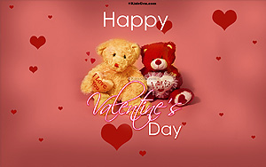 HD image showing two bears wishing Happy Valentine's Day